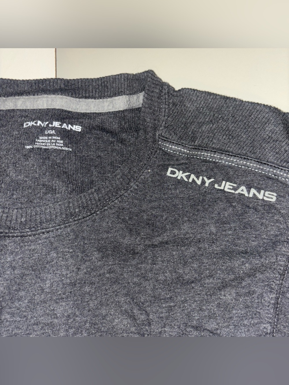 Men's DKNY JEANS Charcoal Vintage Men's Grey sleeveless t shirt Size Large